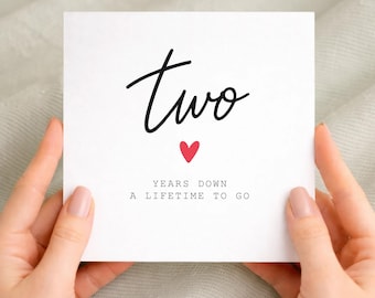 2nd Anniversary Card for Couple, Two Years Down