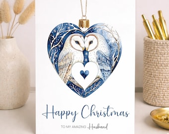 Christmas Card For My Husband Amazing Husband Chrsitmas Card From Wife Unique Pretty Owl Bauble Design