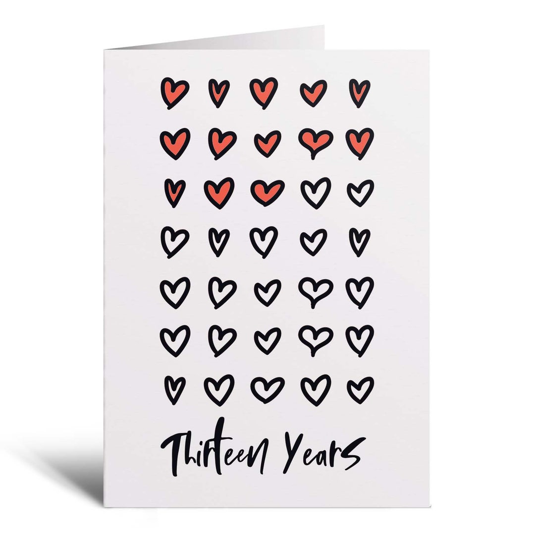 13th Wedding Anniversary Card for Wife Anniversary Card for Husband or Boyfriend Anniversary