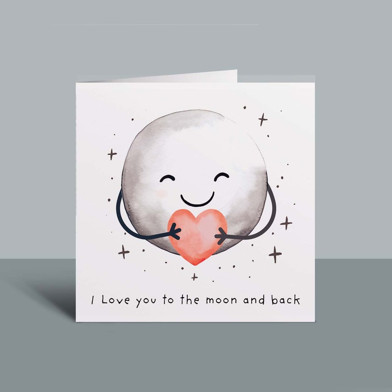 Anniversary Card For Boyfriend or Girlfriend Love You To The Moon Cute Card For Wife Love Card For Husband afbeelding 2