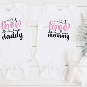Twin Valentine Outfits, Matching Valentine Bodysuits, Baby Shower Gift Twins, Holiday Baby Clothes, Twin Coming Home Outfit Boy and Girl image 2