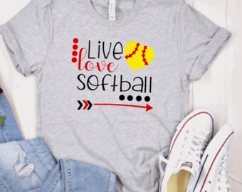 Live Love Softball Shirt: Game Day Tee, Softball Mom Gift