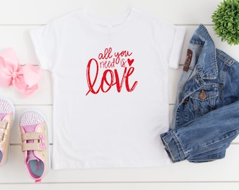 All You Need Is Love Shirt: Valentine's Day Cotton Blend Tee