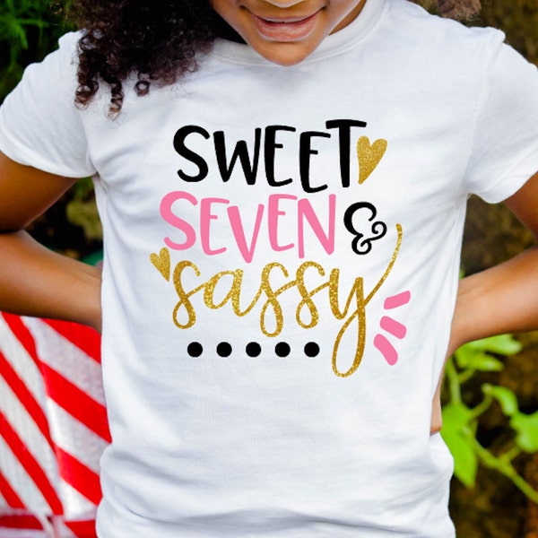 Seventh Birthday Shirt, Sweet Seven Sassy Shirt, 7th Birthday Party Shirt, Girl Birthday Outfit, Birthday Girl Tshirt, Its My Birthday Shirt