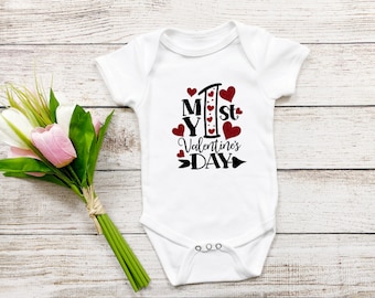 My First Valentines Day Baby Girl, 1st Valentines Day, Baby First Valentine, Valentine Baby Clothes, Valentine Baby Shower Gift Baby Girl