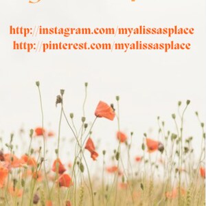 May include: A field of red poppies with green stems and tall blades of grass. The text "myalissasplace" is at the top of the image, followed by the URLs "http://instagram.com/myalissasplace" and "http://pinterest.com/myalissasplace".