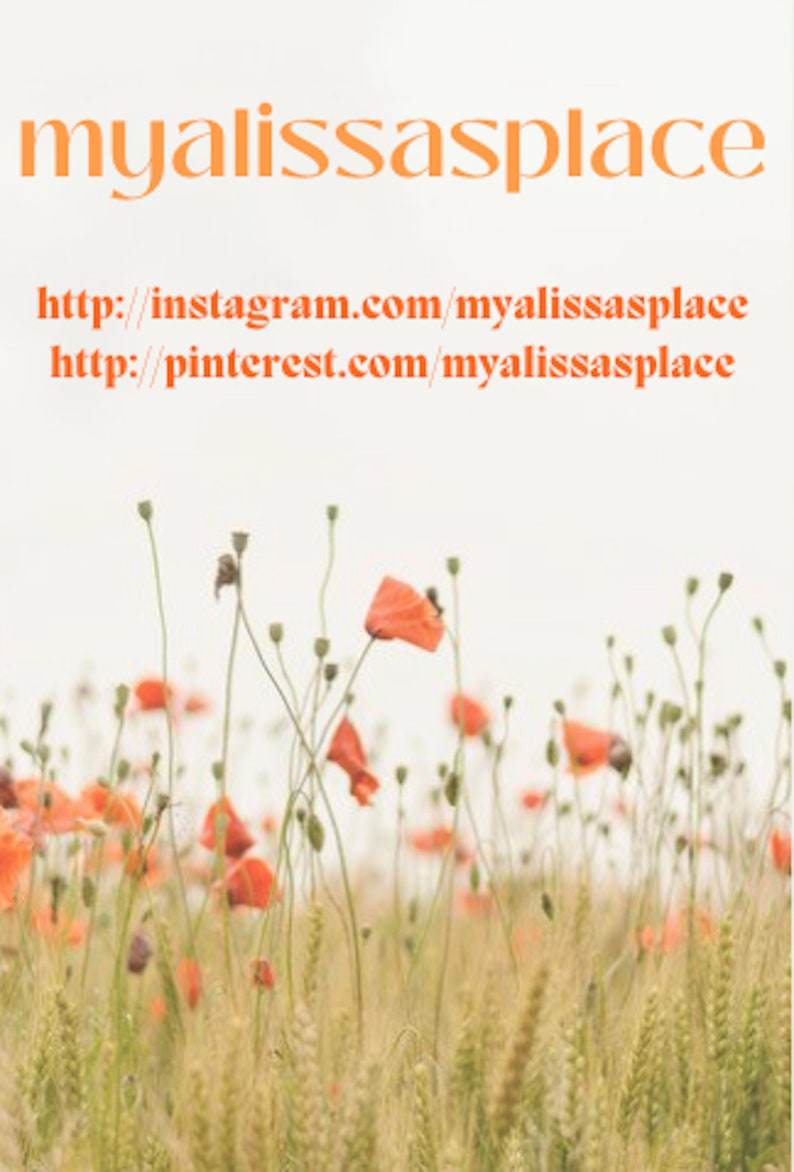 May include: A field of red poppies with green stems and tall blades of grass. The text "myalissasplace" is at the top of the image, followed by the URLs "http://instagram.com/myalissasplace" and "http://pinterest.com/myalissasplace".