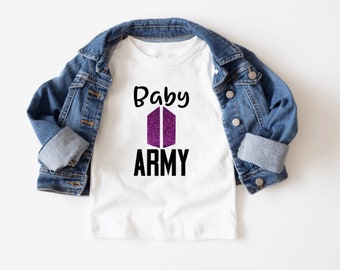 KPop Baby, BTS Baby Army, BTS Clothing, BTS Army, Kpop Inspired Clothes, Kpop Baby, Baby Shower Gift, Kpop Outfit Baby, I Purple You Shirts