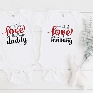 Twin Valentine Outfits, Matching Valentine Bodysuits, Baby Shower Gift Twins, Holiday Baby Clothes, Twin Coming Home Outfit Boy and Girl image 1