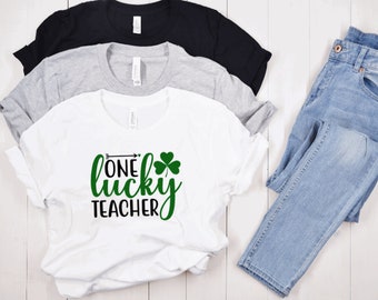 Camiseta "One Lucky Teacher": camiseta de trébol del Día de San Patricio