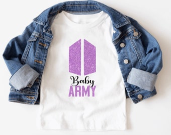 KPop Baby, BTS Baby Army, BTS Clothing, BTS Army, Kpop Inspired Clothes, Baby Shower Gift, Kpop Outfit Baby, Kids Clothing, bts Fan Gift