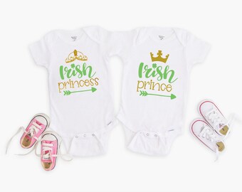 St Patricks Day Baby Girl Bodysuit, Irish Princess, Irish Prince,  St Patricks Day Baby Boy Clothing, Irish Baby Clothes, March Baby Gifts