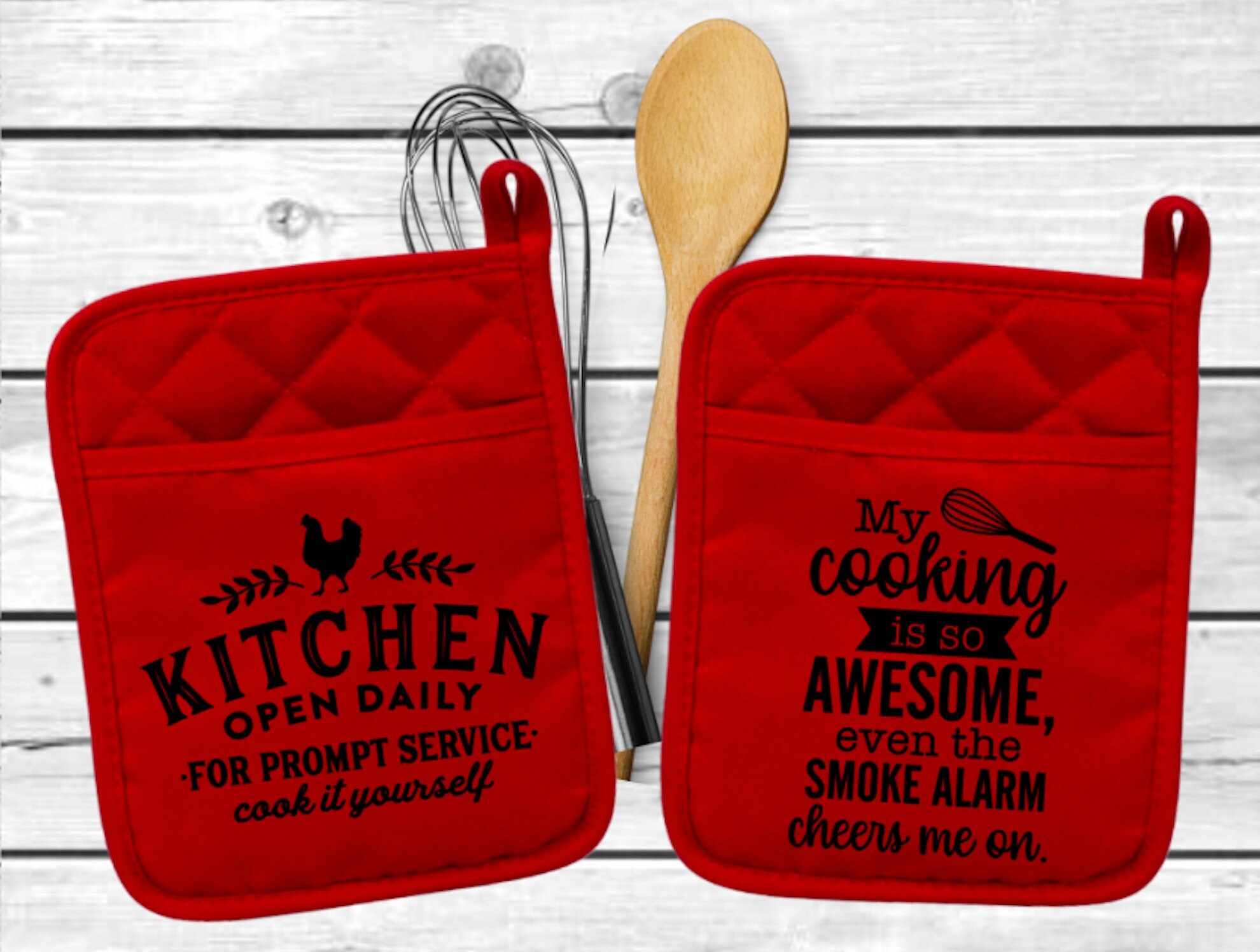Funny Chicken Pot Holders Birthday Gift Kitchen Housewarming | Etsy