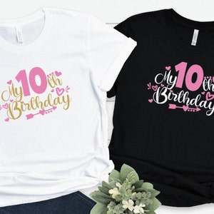 10th Birthday Girl Shirt: Double Digits Birthday T-Shirt