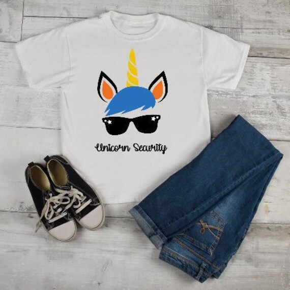 Boys Unicorn TShirt Unicorn Security Shirt Kids Unicorn Top Etsy