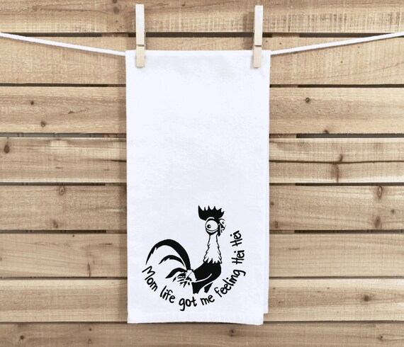 Funny Kitchen Towels, Chicken Kitchen Decor, Funny Tea Towel, Mom's Kitchen,  Mom Kitchen Towel, Funny Dish Towel, Funny Chicken Towel 