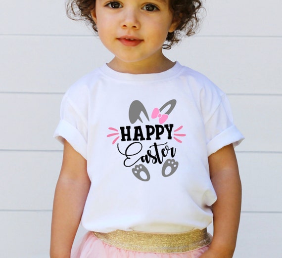 Girl Easter Bunny Pink Bow T Shirt Girls Easter Shirt Girl Easter Bunny Pink Bow T Shirt Girls Easter Shirt
