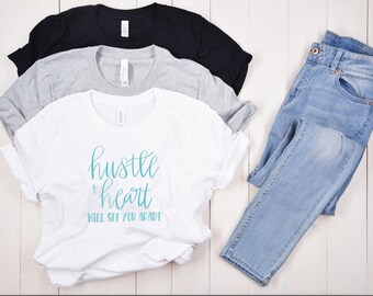 Hustle Heart Shirt: Business Owner Gift, Girl Boss Tee