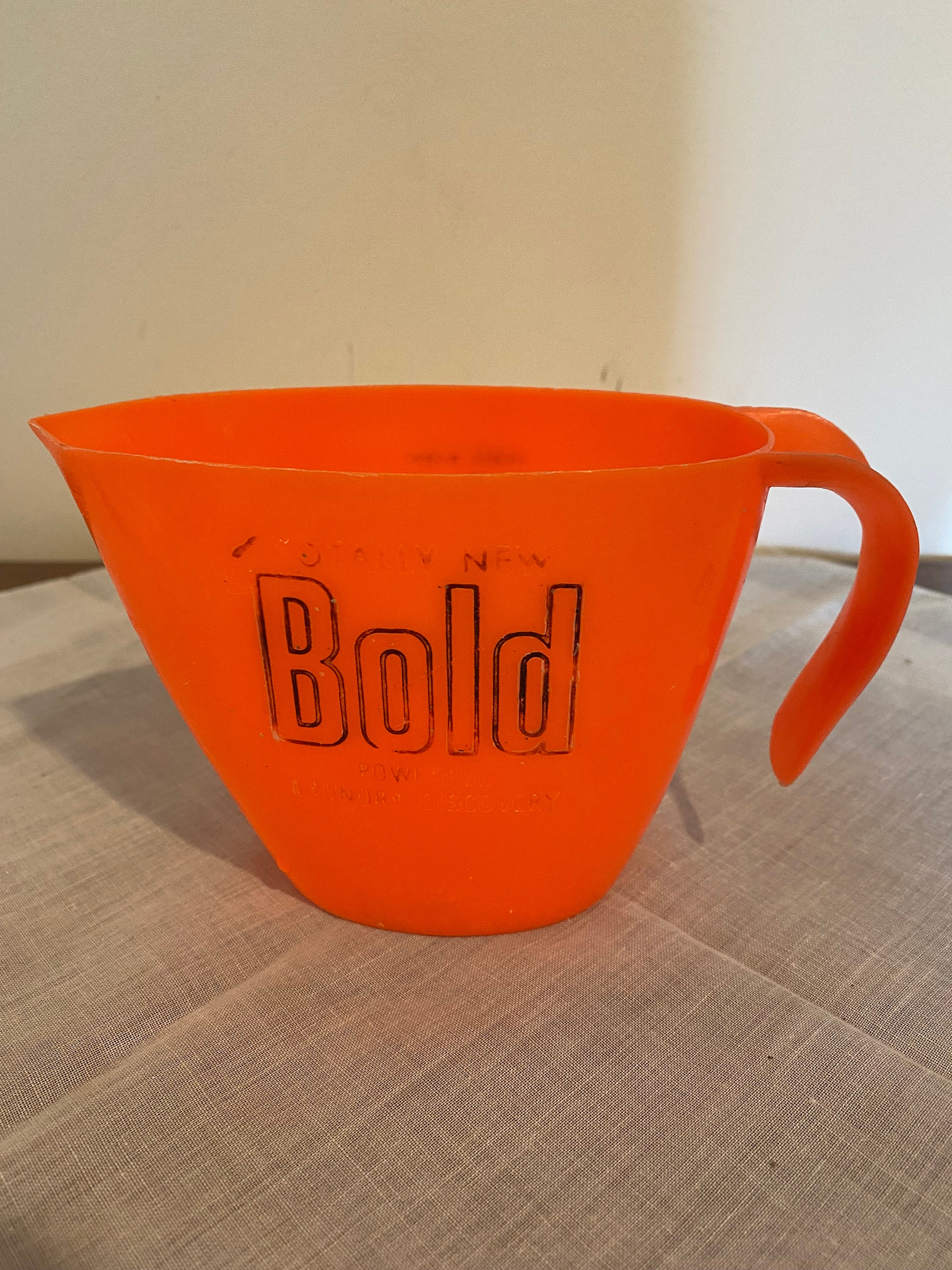 Vintage Bold Laundry Detergent Measuring Cup Bright Orange With Handle 