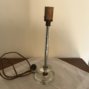 1930s Art Deco Crystal Glass Table Lamp