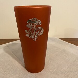 Vintage Nasco Plastic Brown Cup with Mushrooms