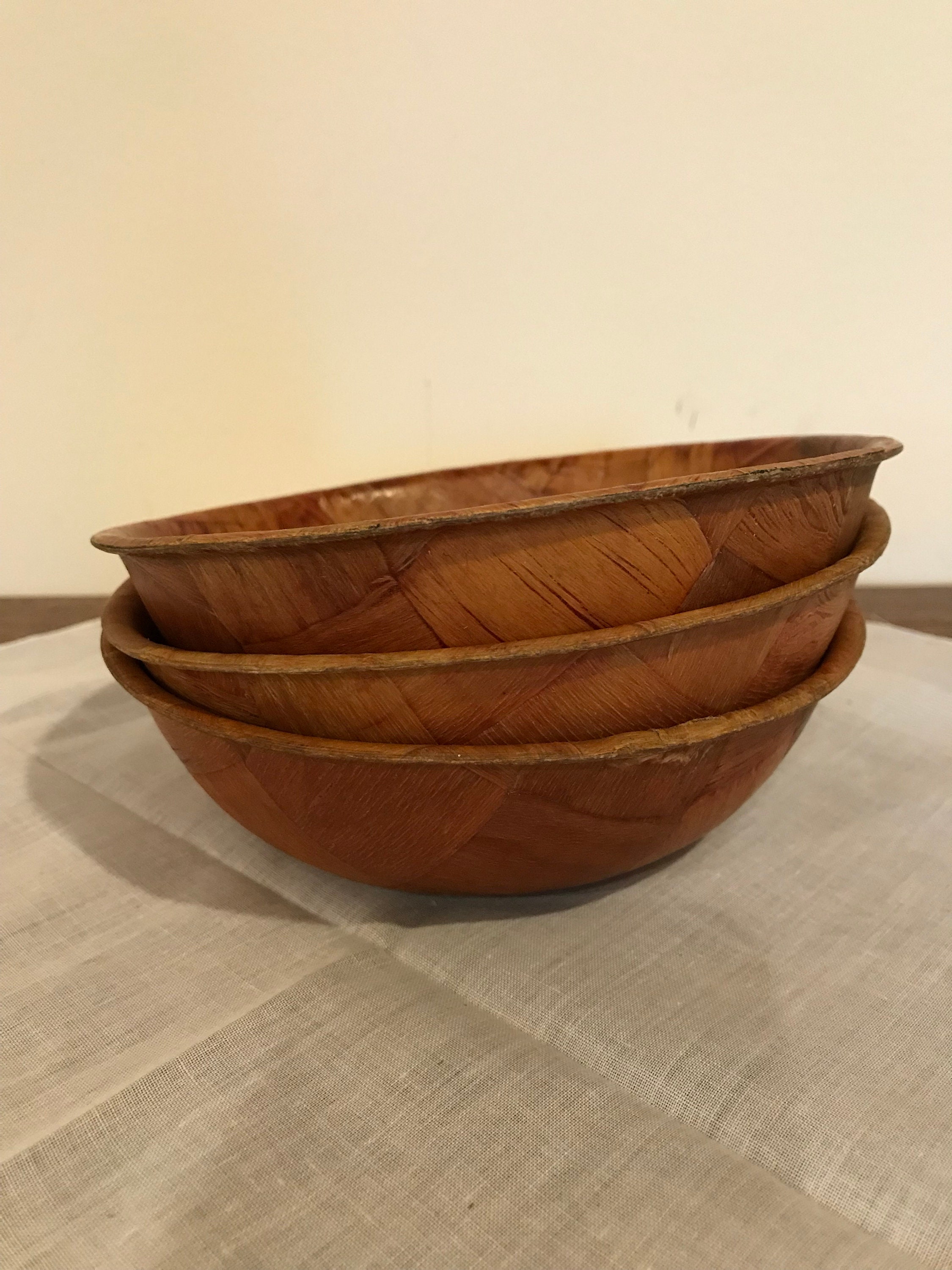 ボウル 木製 木製ヴィンテージミルクボウルとスプーンセット 多用 木製