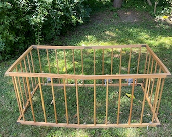 Antique Large Wood Play Pen