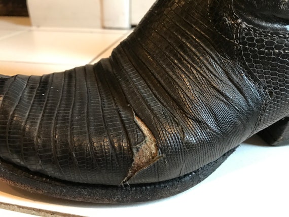 1980s Black Cowboy Boots, White Stiching - Justin… - image 8