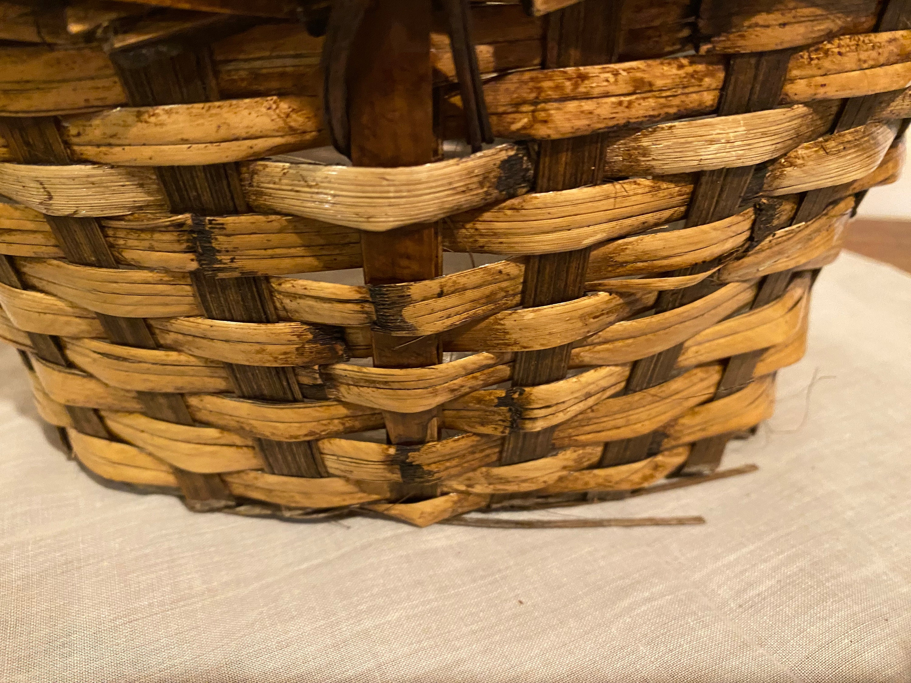 ヴィンテージ ウィッカー オーバル バスケット ハンドル付き - Etsy 日本