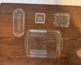 Various Vintage Clear Glass Lids/Dishes - Choose your item
