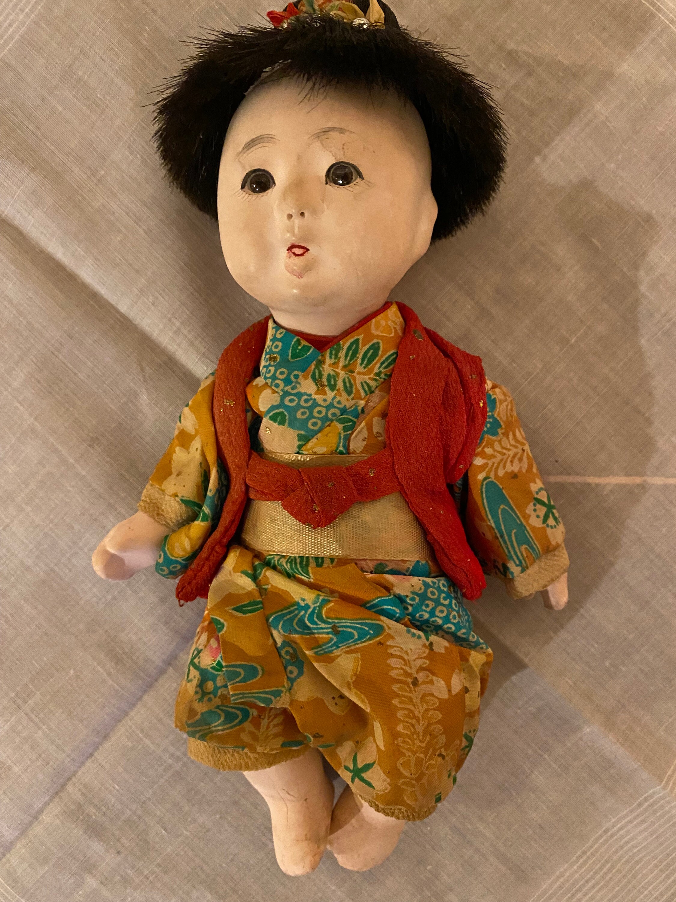 ガラスの目が付いたヴィンテージの日本の市松人形 - Etsy 日本