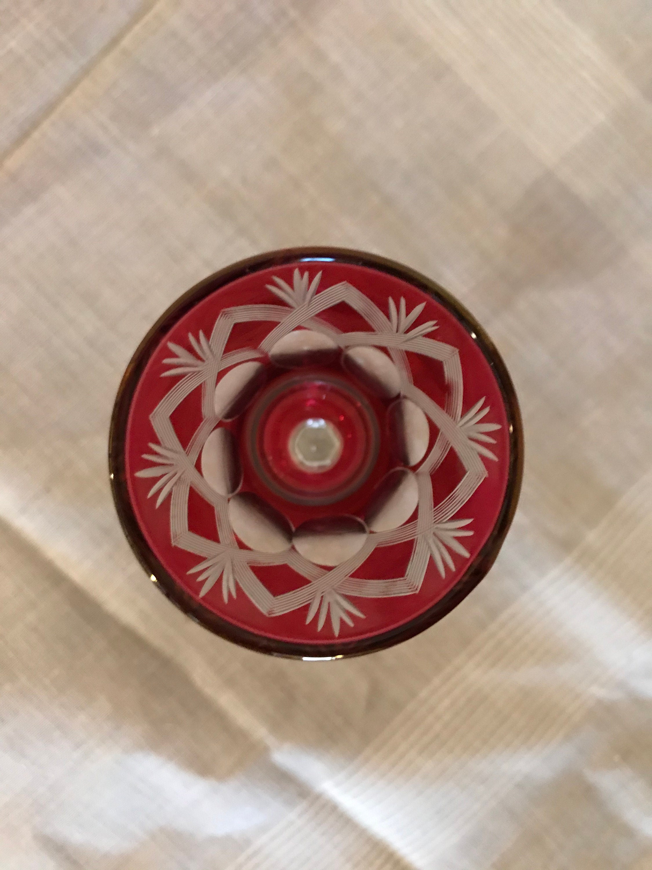 Vintage Murano Cordial/shot Glasses in Red / Cut to Clear Etsy