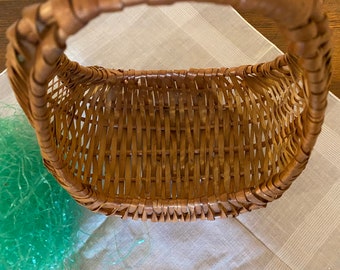ヴィンテージ 楕円形 籐 バスケット ハンドル付き - Etsy 日本