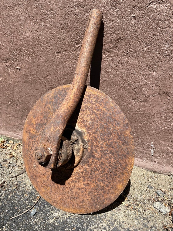 Vintage Metal Plow Disc With Solid Metal Arm Etsy