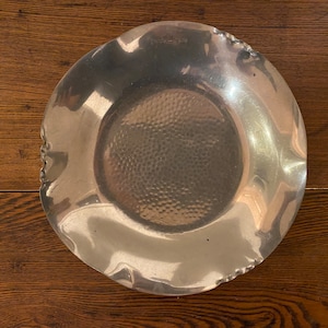 Vintage 95% Pewter Candy Dish with inscription 1930-1980