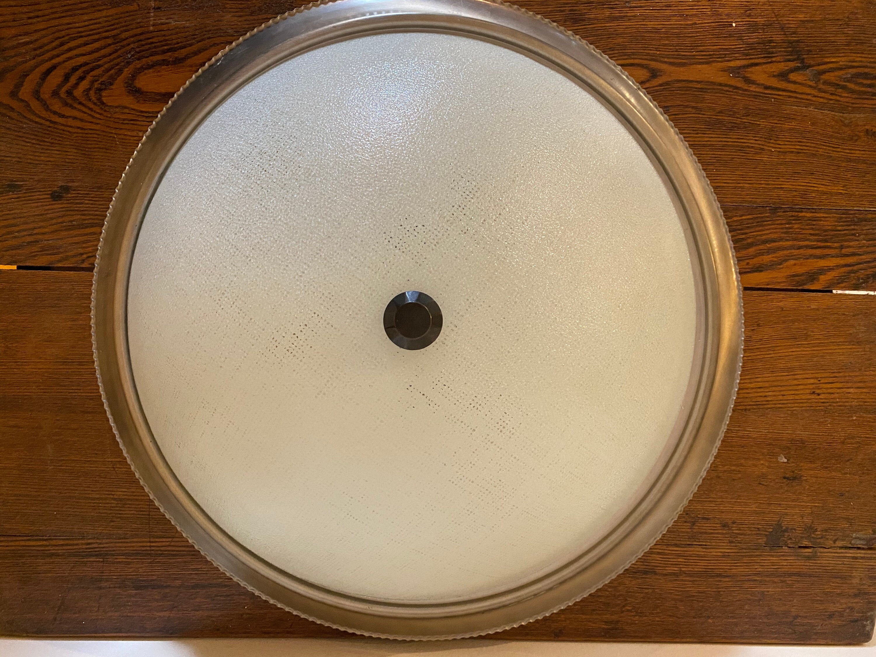 Fijación de luz de techo de metal y vidrio de mediados del | Etsy