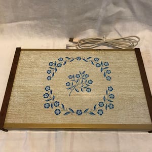 Mid Century Cornflower Pattern Warming Tray - Works
