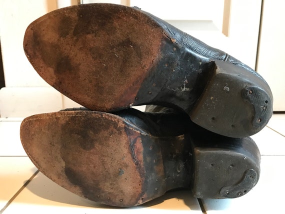 1980s Black Cowboy Boots, White Stiching - Justin… - image 9