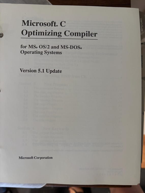 【中古】 Microsoft　C　Ver．5．1ハンディ・マニュアル Microsoft C 5.1 最適化コンパイラ ディスクとマニュアル - Etsy 日本