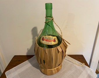 Straw covered cheap chianti bottle