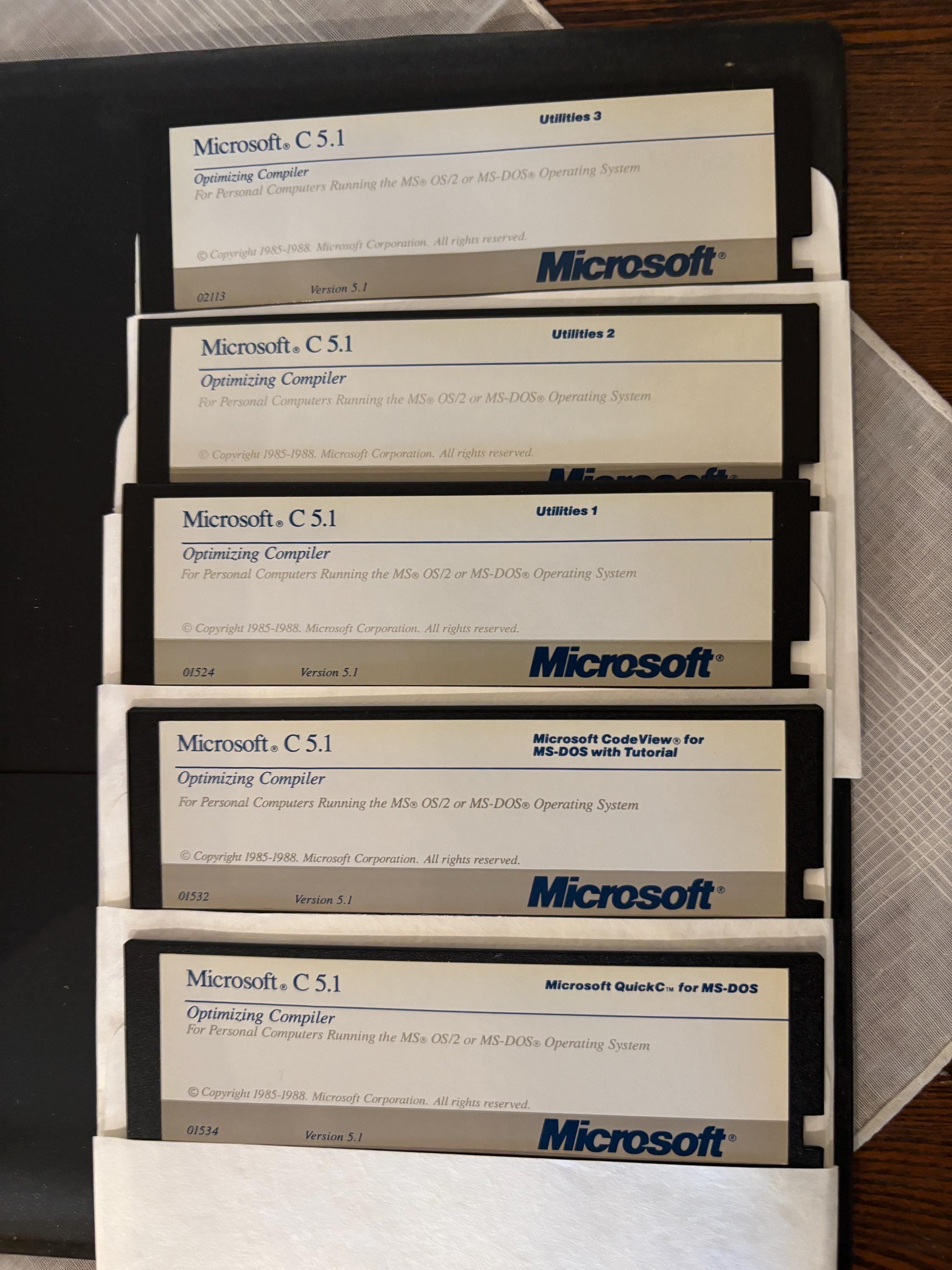 Microsoft C 5.1 最適化コンパイラ ディスクとマニュアル - Etsy 日本