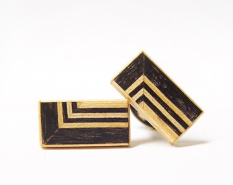 exclusive wooden cuff links for gentlemen, unique jewelry for men, limited accessories for bridegroom - mahoshiva k 2018-19