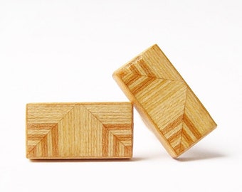 exclusive wooden cuff links for gentlemen, unique jewelry for men, limited accessories for bridegroom - mahoshiva k 2018-26