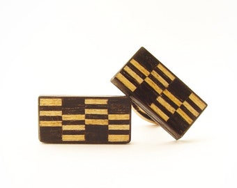 exclusive wooden cuff links for gentlemen, unique jewelry for men, limited accessories for bridegroom - mahoshiva k 2017-57