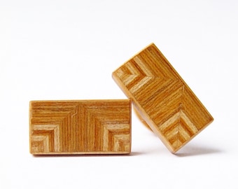 exclusive wooden cuff links for gentlemen, unique jewelry for men, limited accessories for bridegroom - mahoshiva k 2018-29