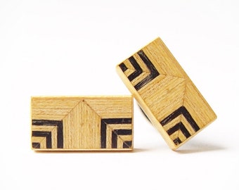 exclusive wooden cuff links for gentlemen, unique jewelry for men, limited accessories for bridegroom - mahoshiva k 2018-40