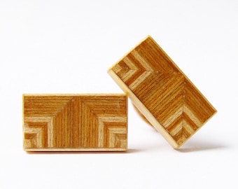 exclusive wooden cuff links for gentlemen, unique jewelry for men, limited accessories for bridegroom - mahoshiva k 2018-31