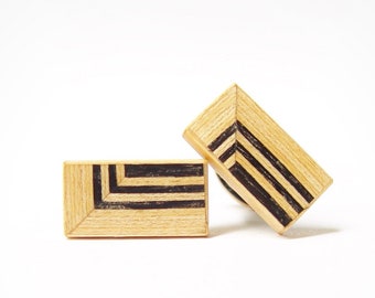 exclusive wooden cuff links for gentlemen, unique jewelry for men, limited accessories for bridegroom - mahoshiva k 2018-20