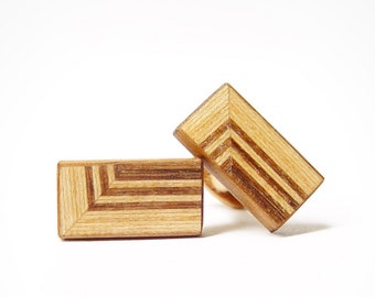 exclusive wooden cuff links for gentlemen, unique jewelry for men, limited accessories for bridegroom - mahoshiva k 2018-14