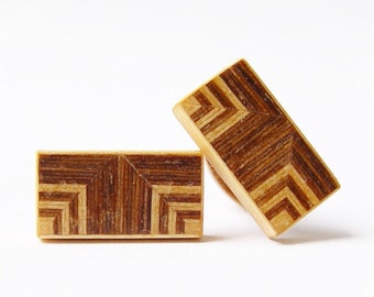 exclusive wooden cuff links for gentlemen, unique jewelry for men, limited accessories for bridegroom - mahoshiva k 2018-35